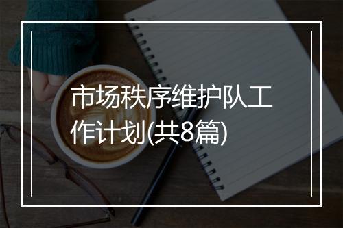 市场秩序维护队工作计划(共8篇)