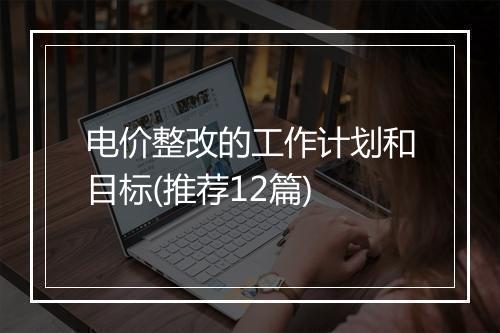 电价整改的工作计划和目标(推荐12篇)