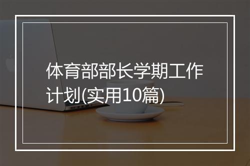 体育部部长学期工作计划(实用10篇)