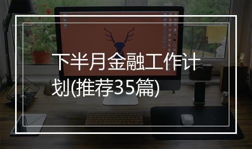 下半月金融工作计划(推荐35篇)