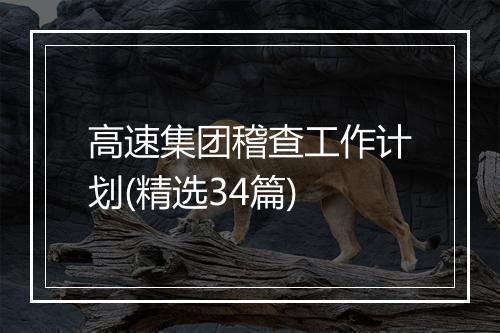 高速集团稽查工作计划(精选34篇)