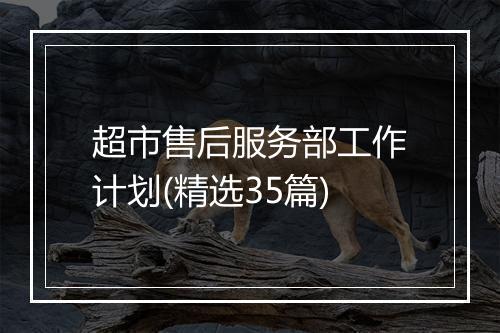超市售后服务部工作计划(精选35篇)