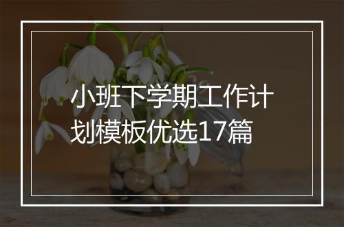 小班下学期工作计划模板优选17篇