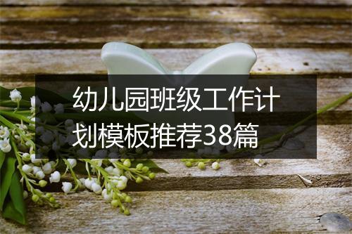 幼儿园班级工作计划模板推荐38篇