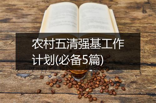农村五清强基工作计划(必备5篇)