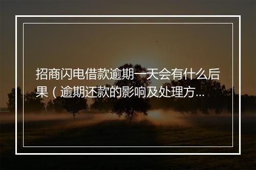 招商闪电借款逾期一天会有什么后果（逾期还款的影响及处理方式）