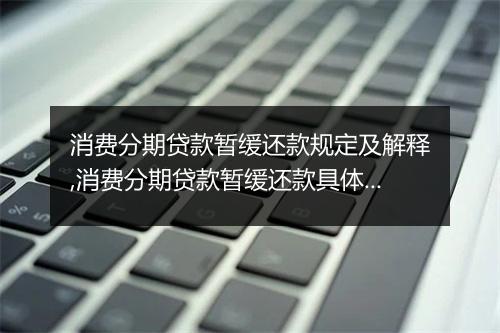 消费分期贷款暂缓还款规定及解释,消费分期贷款暂缓还款具体操作步骤