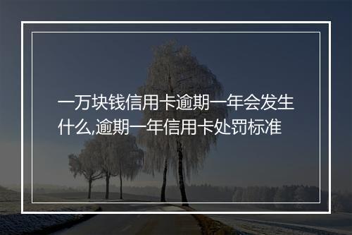 一万块钱信用卡逾期一年会发生什么,逾期一年信用卡处罚标准