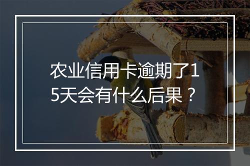 农业信用卡逾期了15天会有什么后果？