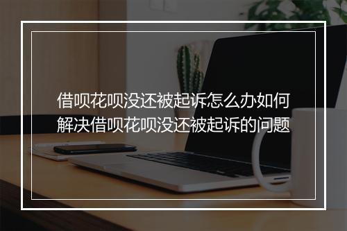 借呗花呗没还被起诉怎么办如何解决借呗花呗没还被起诉的问题