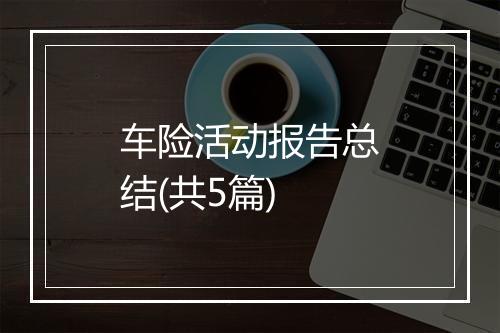 车险活动报告总结(共5篇)