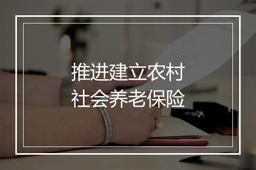 推进建立农村社会养老保险
