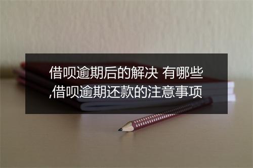 借呗逾期后的解决 有哪些,借呗逾期还款的注意事项