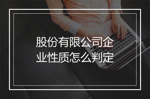 股份有限公司企业性质怎么判定