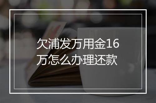 欠浦发万用金16万怎么办理还款
