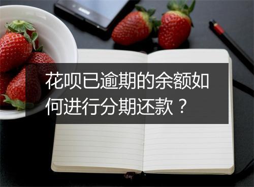 花呗已逾期的余额如何进行分期还款？