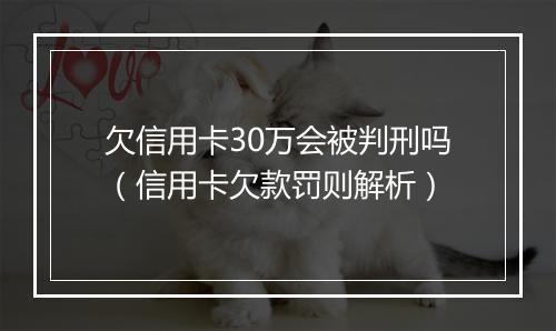 欠信用卡30万会被判刑吗（信用卡欠款罚则解析）