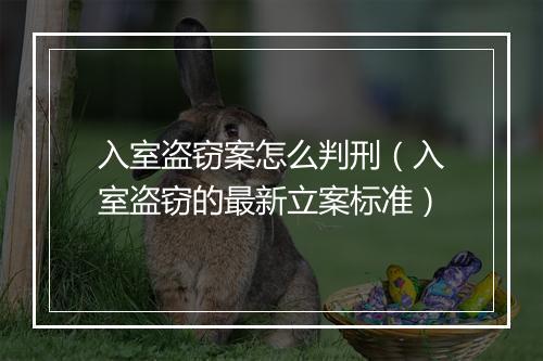 入室盗窃案怎么判刑（入室盗窃的最新立案标准）
