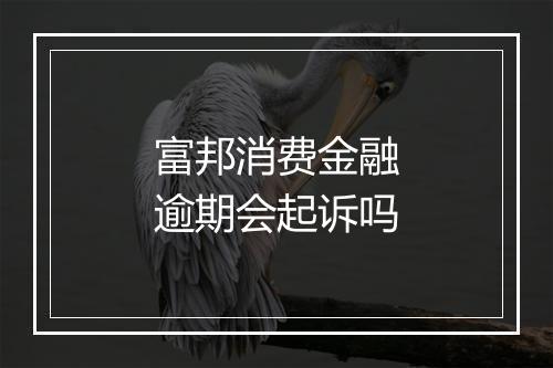 富邦消费金融逾期会起诉吗