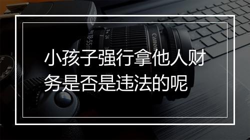 小孩子强行拿他人财务是否是违法的呢