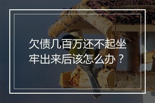 欠债几百万还不起坐牢出来后该怎么办？
