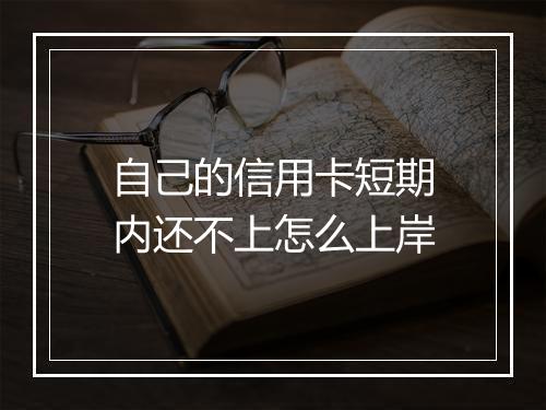 自己的信用卡短期内还不上怎么上岸
