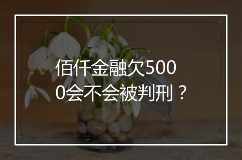 佰仟金融欠5000会不会被判刑？