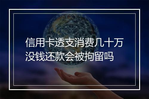 信用卡透支消费几十万没钱还款会被拘留吗