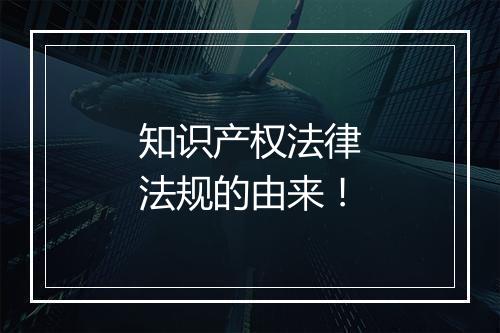 知识产权法律法规的由来！
