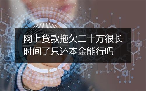 网上贷款拖欠二十万很长时间了只还本金能行吗