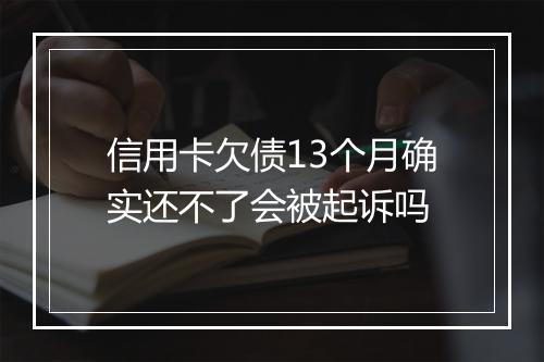 信用卡欠债13个月确实还不了会被起诉吗