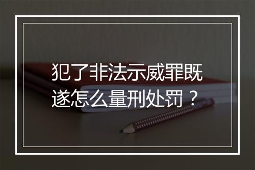 犯了非法示威罪既遂怎么量刑处罚？