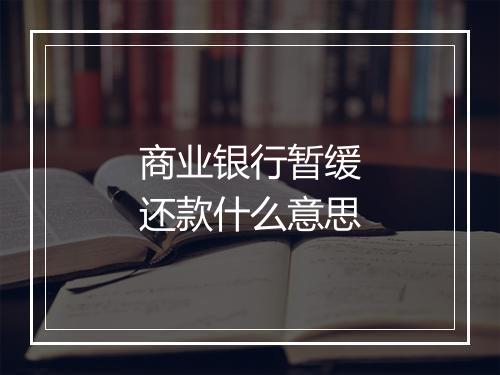 商业银行暂缓还款什么意思