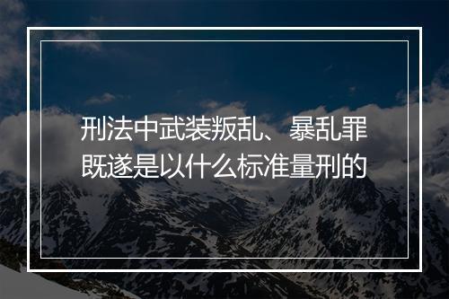 刑法中武装叛乱、暴乱罪既遂是以什么标准量刑的