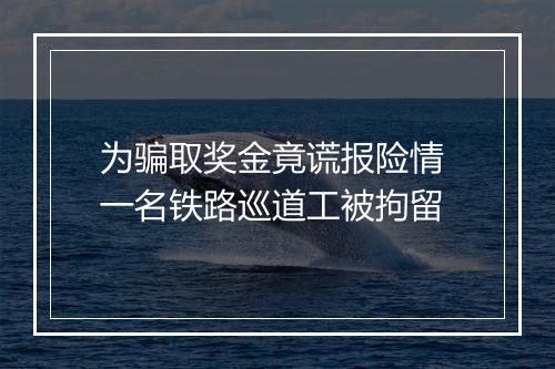 为骗取奖金竟谎报险情 一名铁路巡道工被拘留