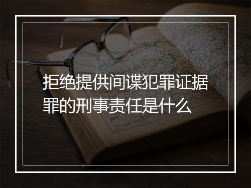 拒绝提供间谍犯罪证据罪的刑事责任是什么