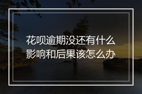 花呗逾期没还有什么影响和后果该怎么办