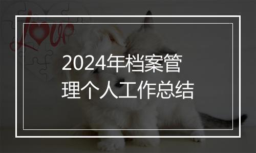 2024年档案管理个人工作总结