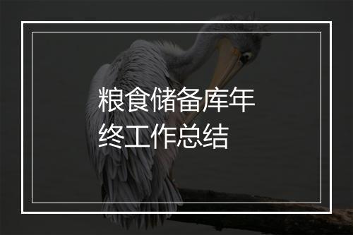 粮食储备库年终工作总结