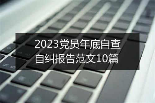 2023党员年底自查自纠报告范文10篇