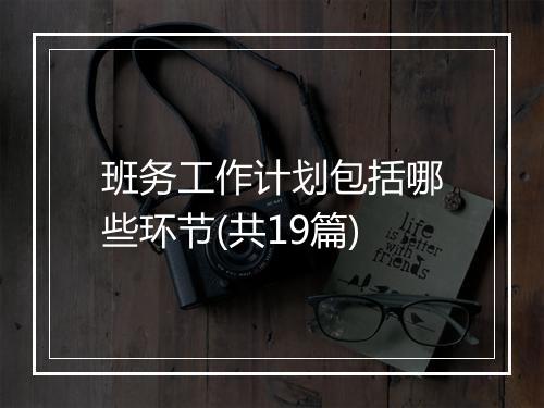 班务工作计划包括哪些环节(共19篇)