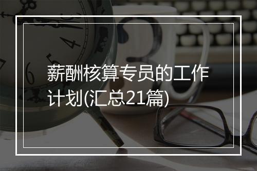 薪酬核算专员的工作计划(汇总21篇)