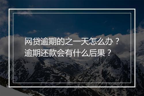 网贷逾期的之一天怎么办？逾期还款会有什么后果？