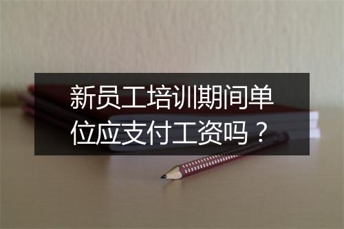 新员工培训期间单位应支付工资吗？