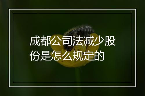 成都公司法减少股份是怎么规定的