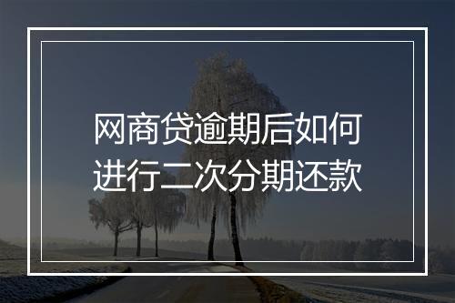 网商贷逾期后如何进行二次分期还款