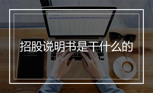 招股说明书是干什么的