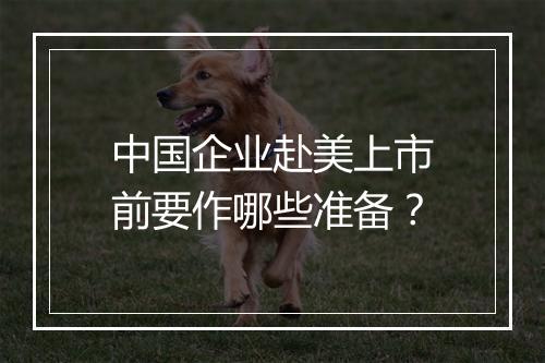 中国企业赴美上市前要作哪些准备？