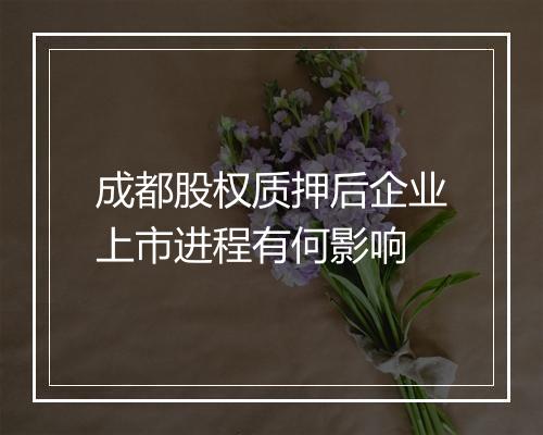 成都股权质押后企业上市进程有何影响
