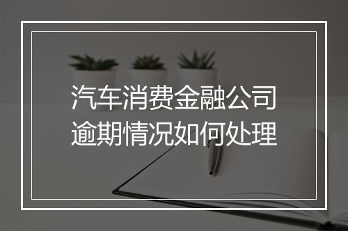 汽车消费金融公司逾期情况如何处理